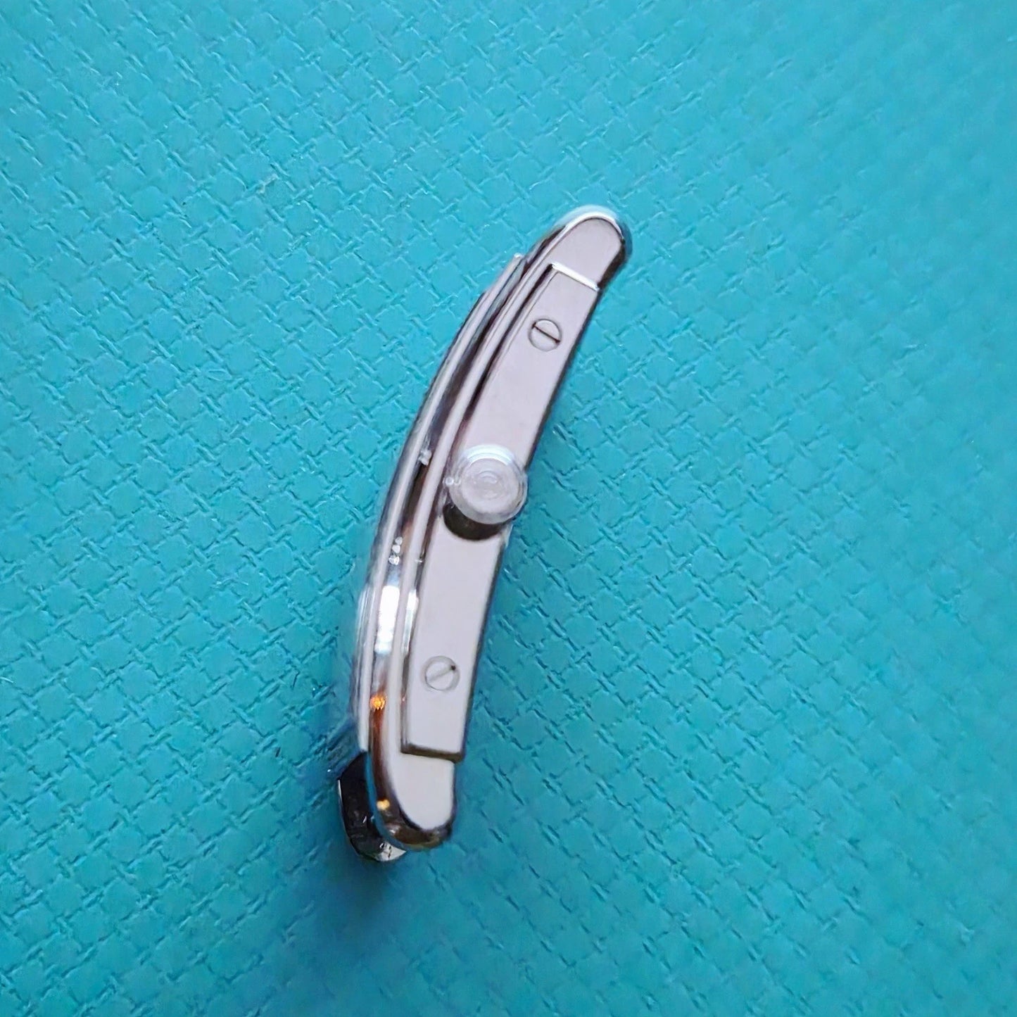 Tiffany & Co. Blue Dial Diamond Bezel Rectangular Quartz Movement w Buckle