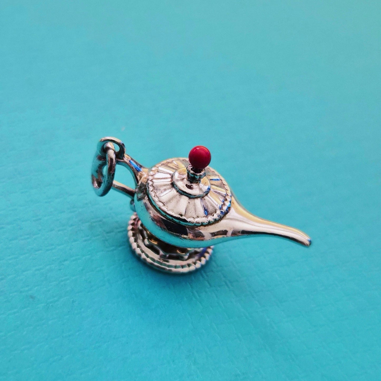 RARE Tiffany & Co. Paloma Picasso Red Enamel Genie Lamp Silver Charm Pendant