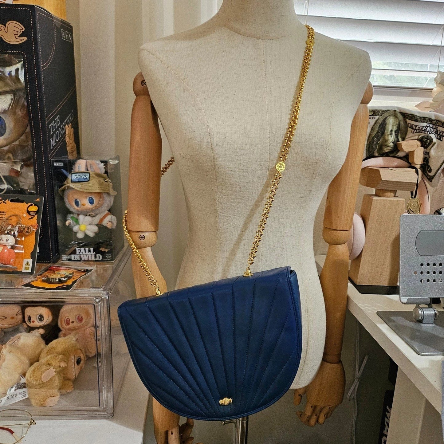 Vintage Tiffany & Co. 2-Way Suede Blue Genuine Leather Crossbody Handbag Bag
