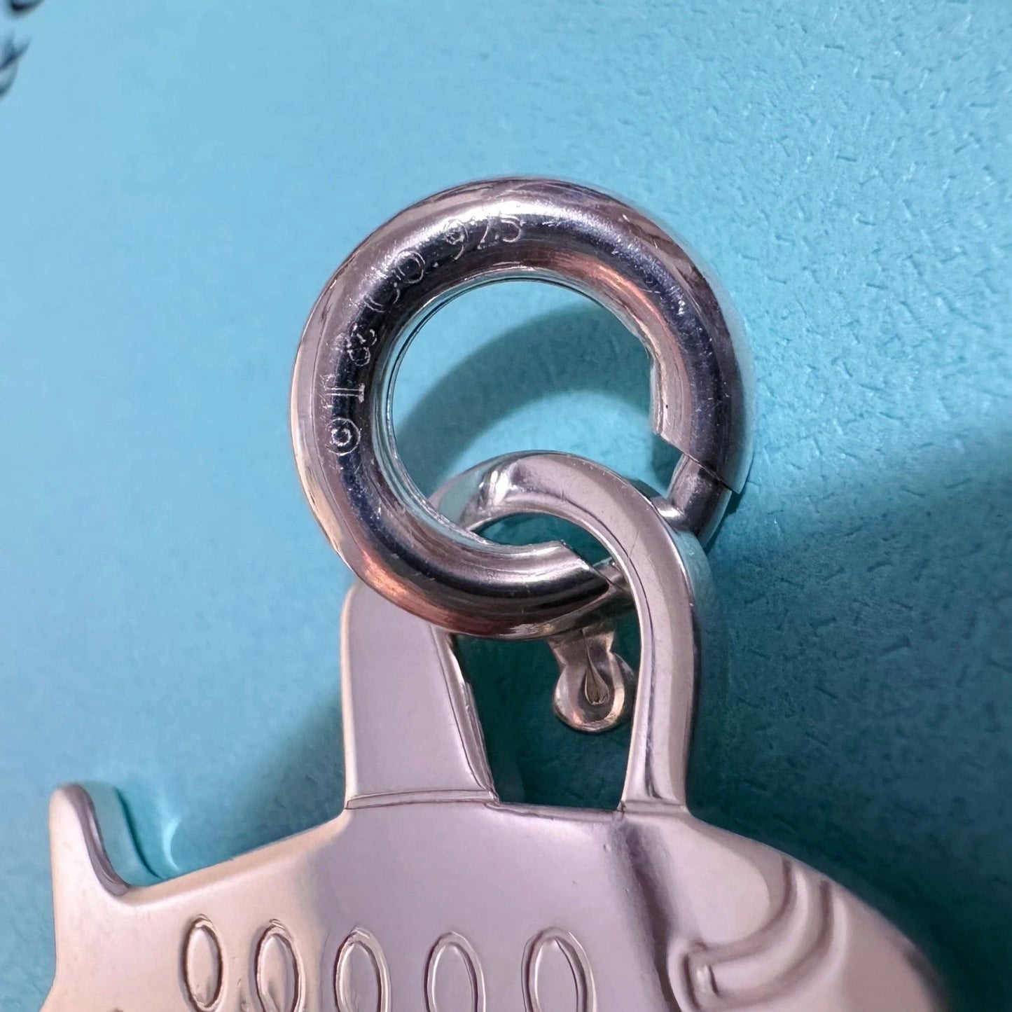 RARE Tiffany & Co. Large Airplane Tag Flat STERLING SILVER Charm Pendant