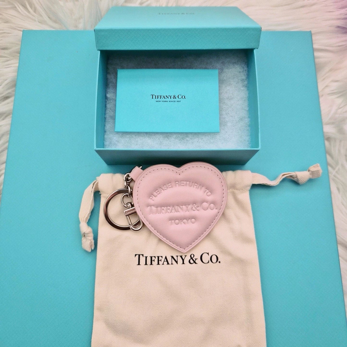 Tiffany & Co. Padded Bag Charm in Tiffany Baby Pink Italy Leather