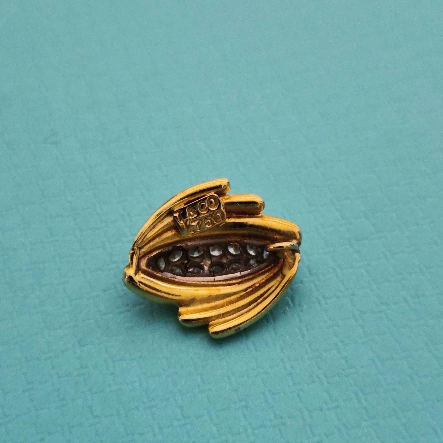 Vintage Tiffany & Co. 18k Yellow Gold Sculptural Pavé Diamond Pendant
