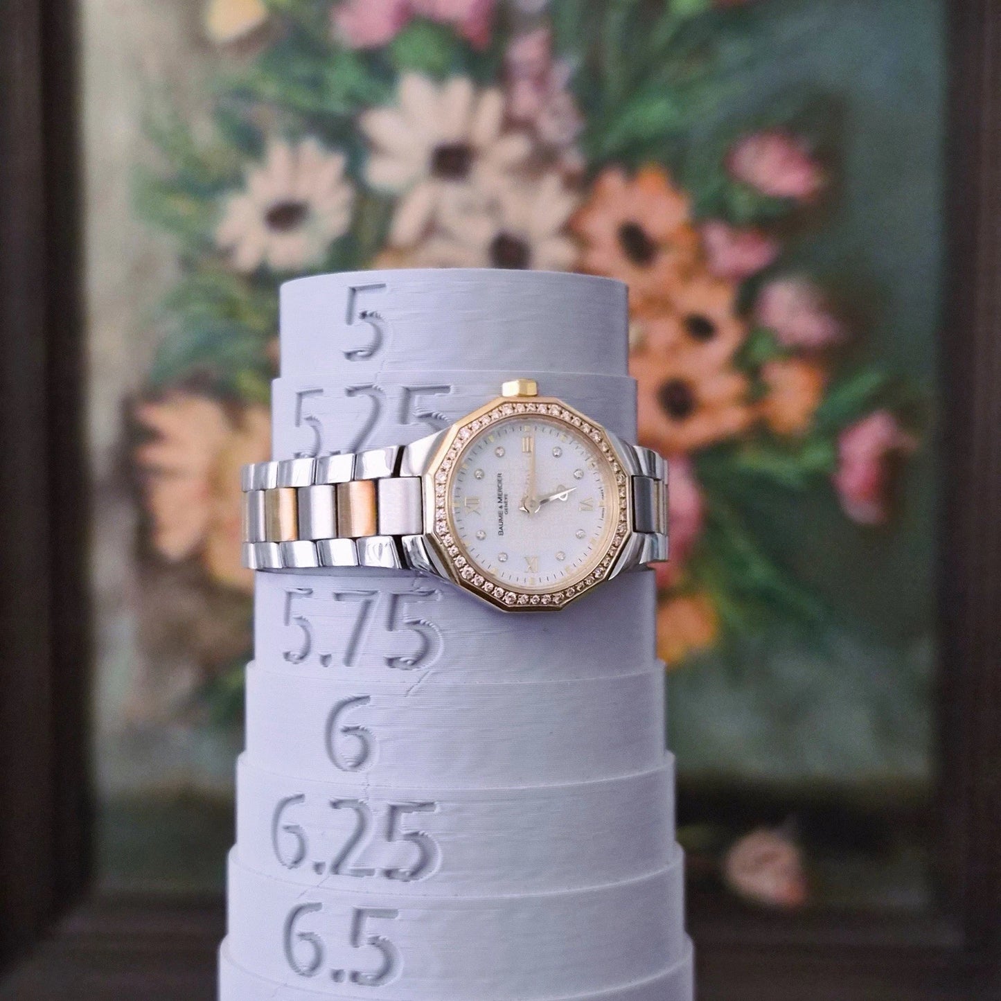 $5,800 Baume & Mercier Riviera 18K Yellow Gold Steel Diamond MOP Ladies Watch