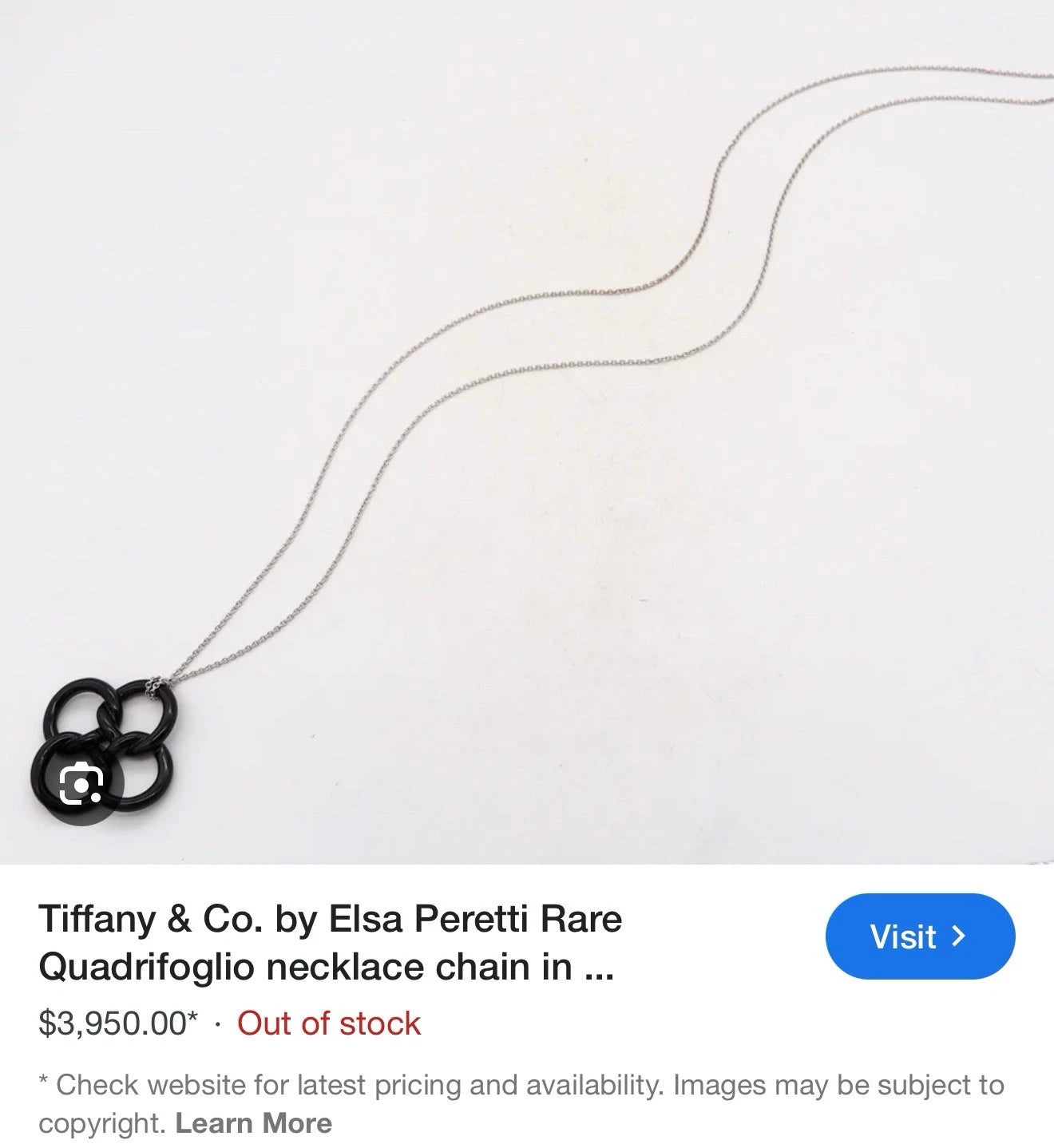 Vintage Tiffany & Co. Elsa Peretti Quadrifoglio Rock Crystal Pendant Necklace