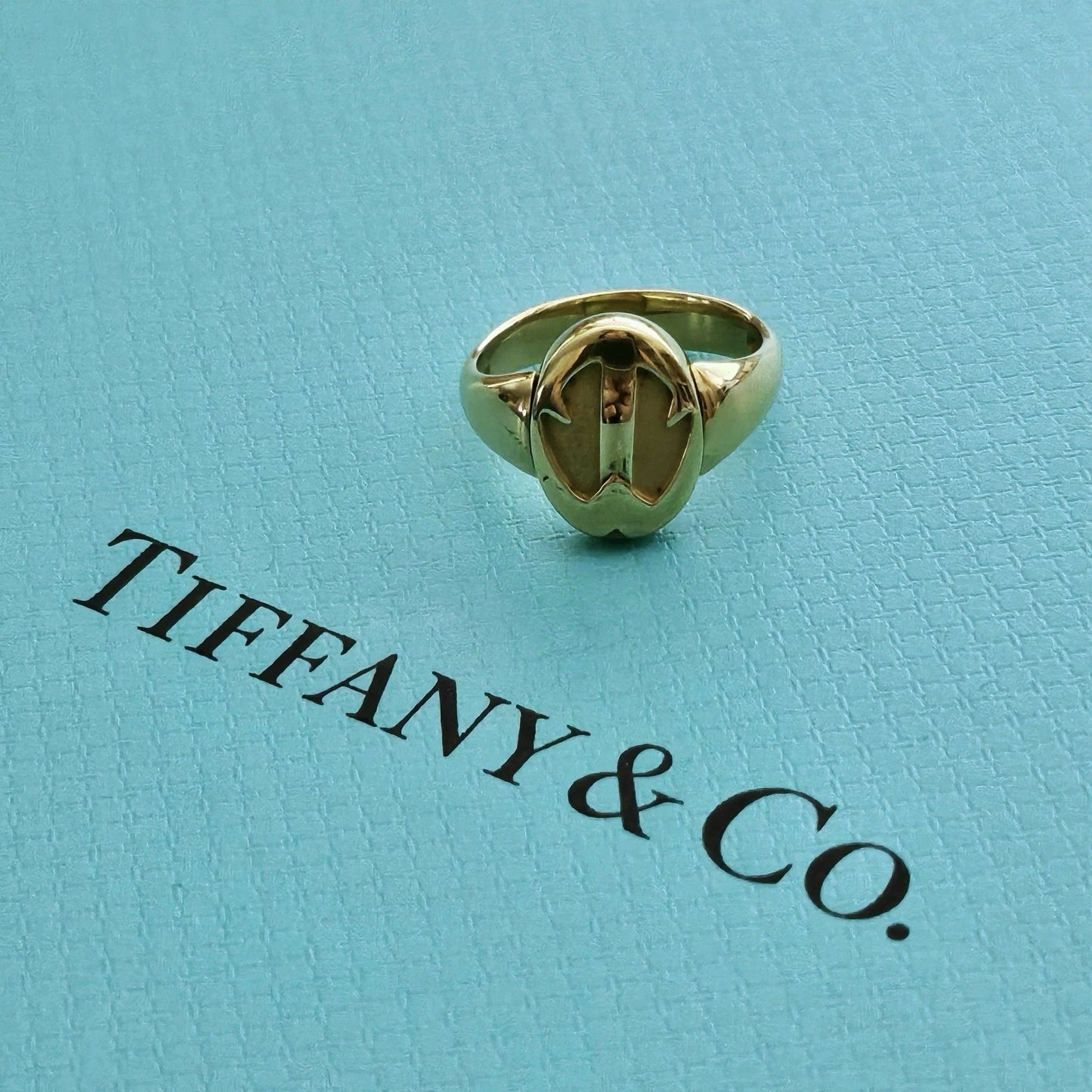 ULTRA RARE Vintage Tiffany & Co 18k Gold Flip Signet Ring OOAK Reversible Design