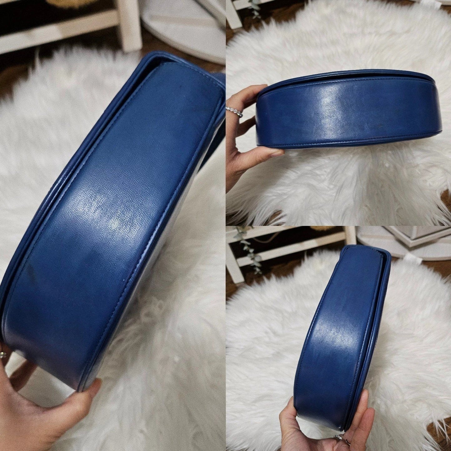 Vintage Tiffany & Co. 2-Way Suede Blue Genuine Leather Crossbody Handbag Bag