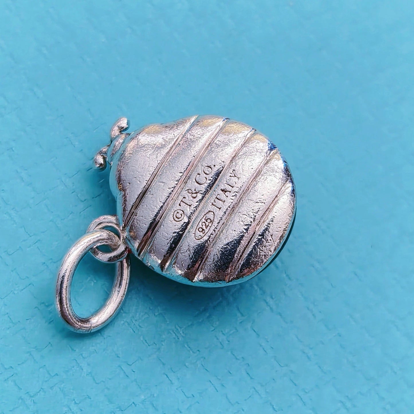 RARE Retired Tiffany & Co. Red Black Enamel Small Ladybug Pendant Charm