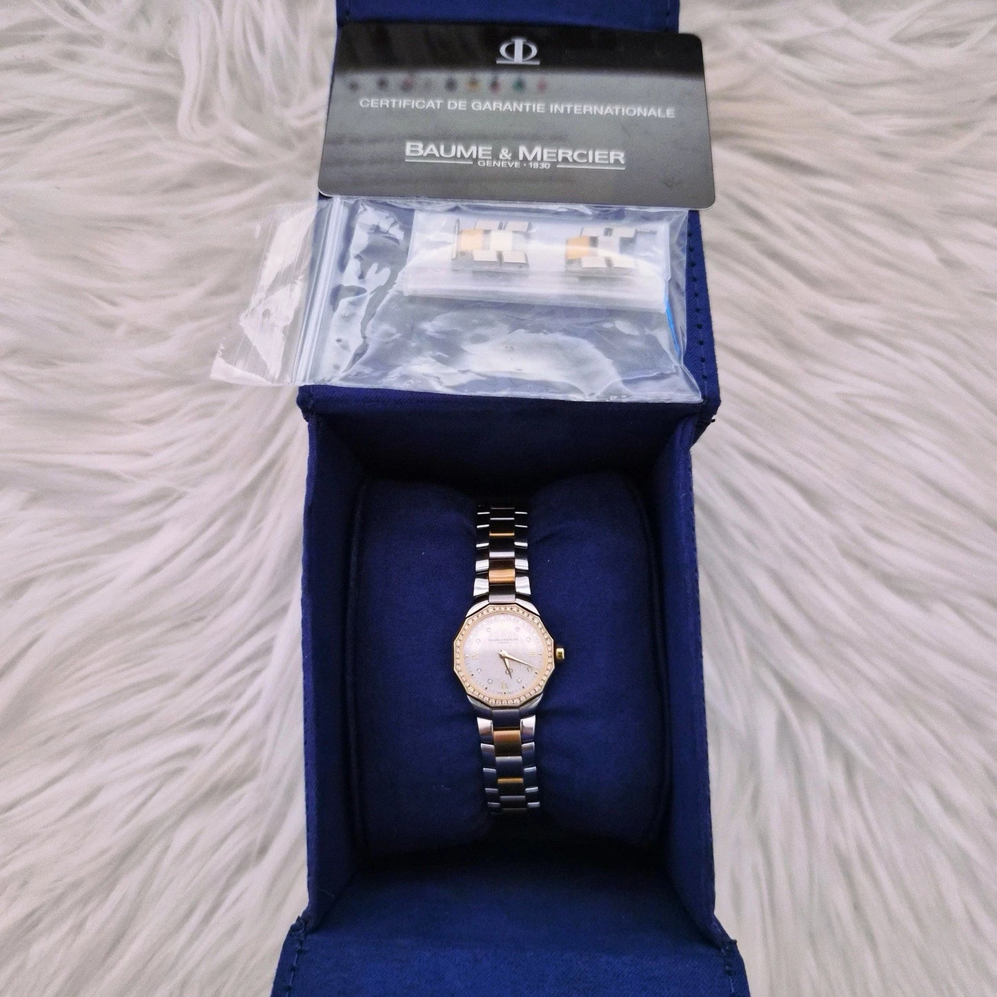 $5,800 Baume & Mercier Riviera 18K Yellow Gold Steel Diamond MOP Ladies Watch
