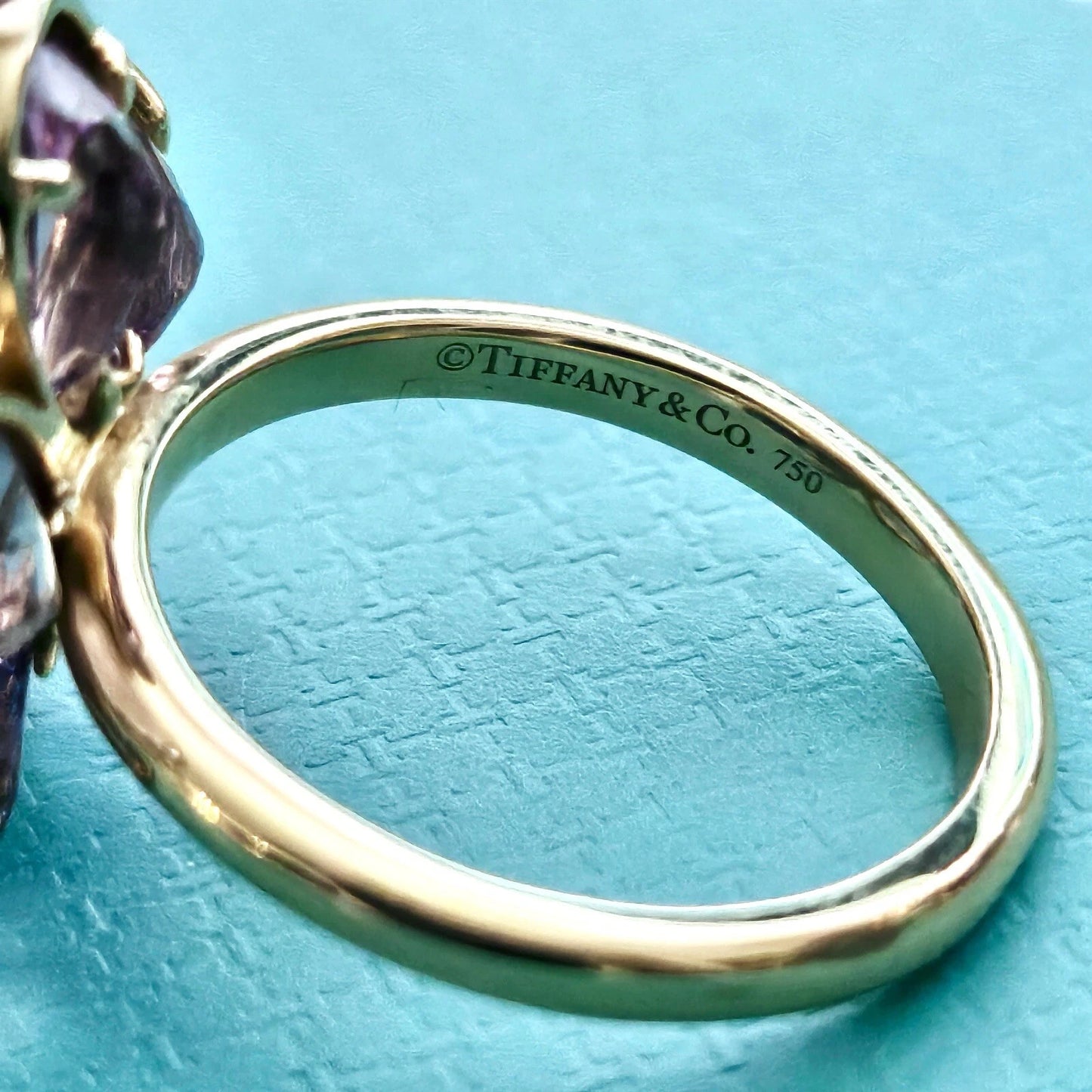 RARE Tiffany & Co. Amethyst Enchant Garden Flower Diamond Ring 18k Rose Gold Size 6