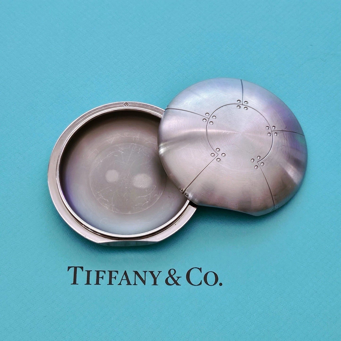 RARE Tiffany & Co. Streamerica Perisphere Trinket/ Pill Box, Paperweight 145g