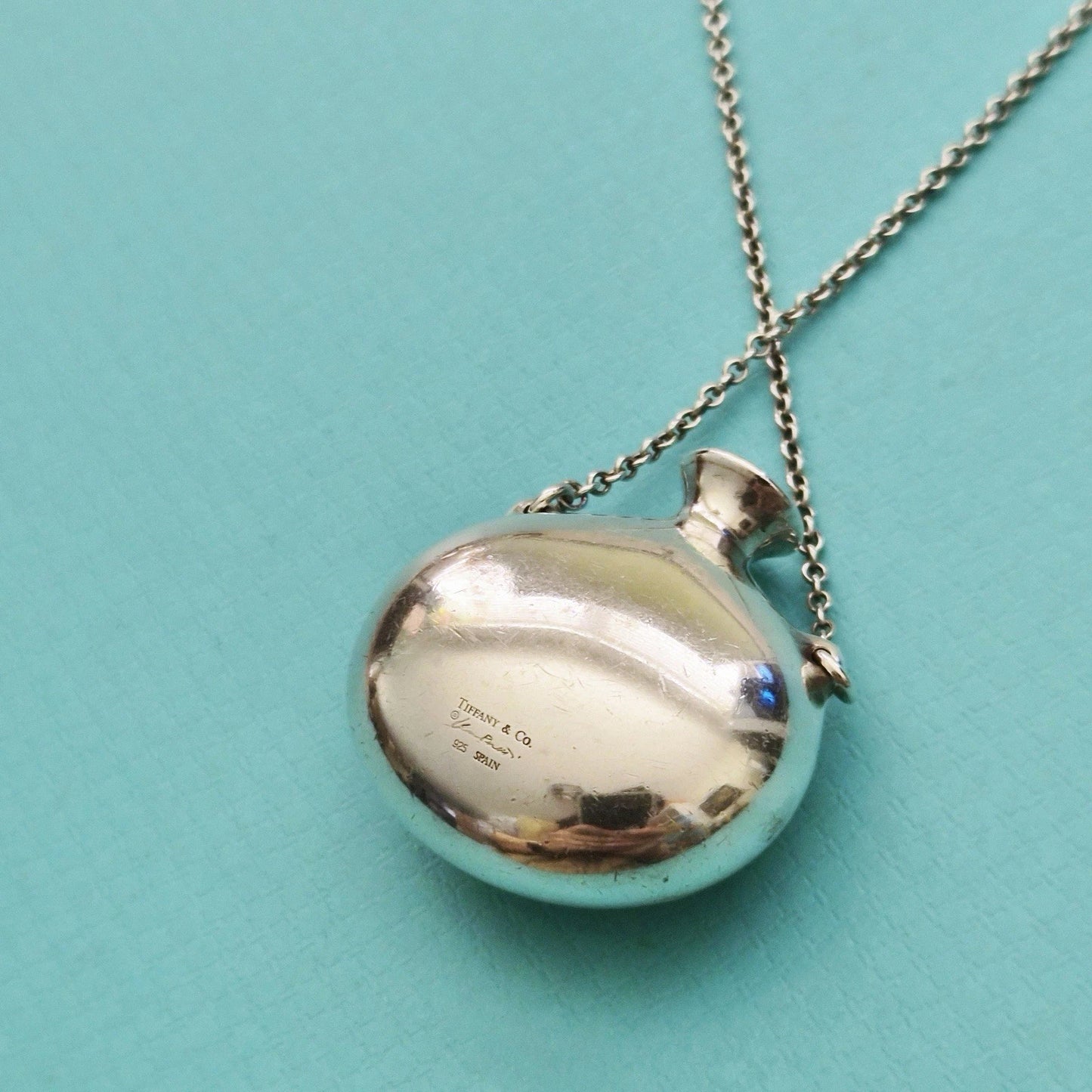 RARE Vintage Tiffany & Co. Elsa Peretti Open Bottle Sterling Silver Necklace