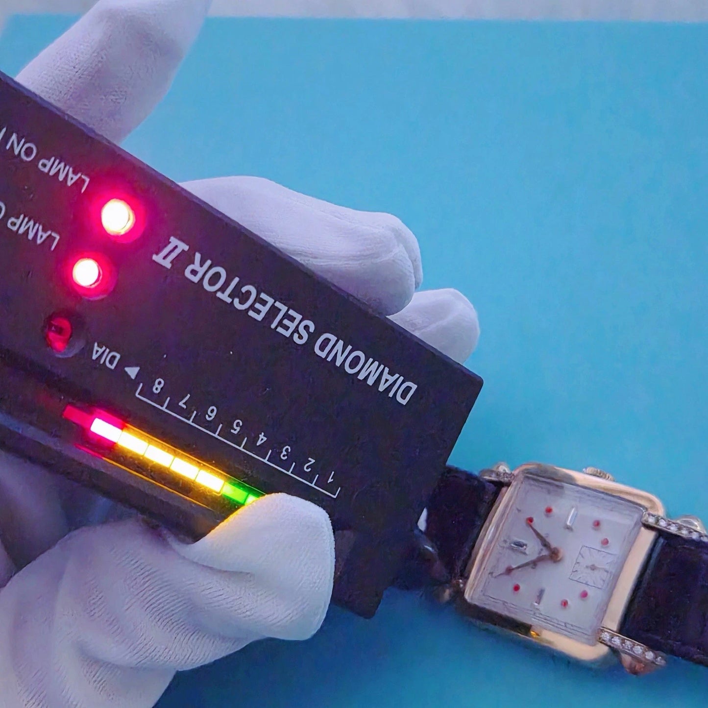 Vintage Tiffany & Co. Square Watch Ruby Diamond Dial Manual Winding Circa 1950