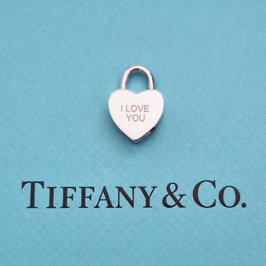 Tiffany & Co. “I Love You” Heart Lock Padlock Silver Pendant Charm