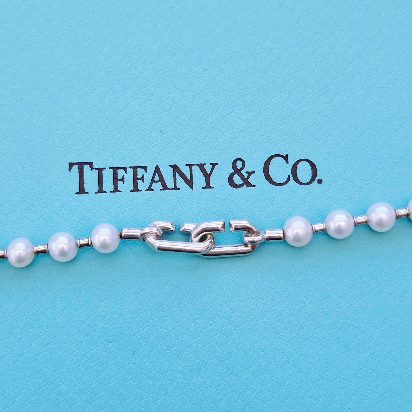 Tiffany & Co. Freshwater Pearl Wrap Necklace in Sterling Silver 5-6mm 32”