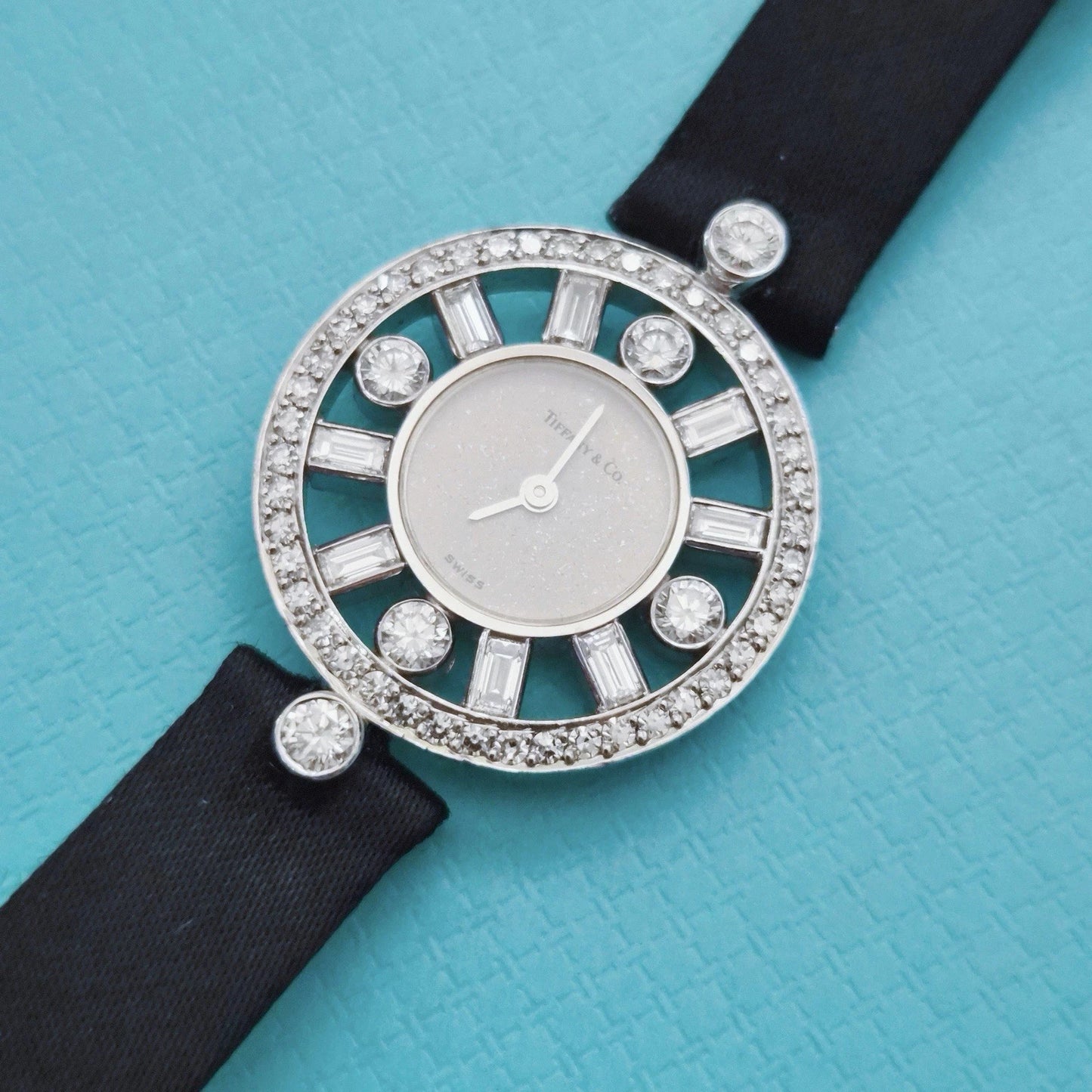 RARE Vintage 1984 Paloma Picasso 18k White Gold Diamond Cocktail Wrist Watch