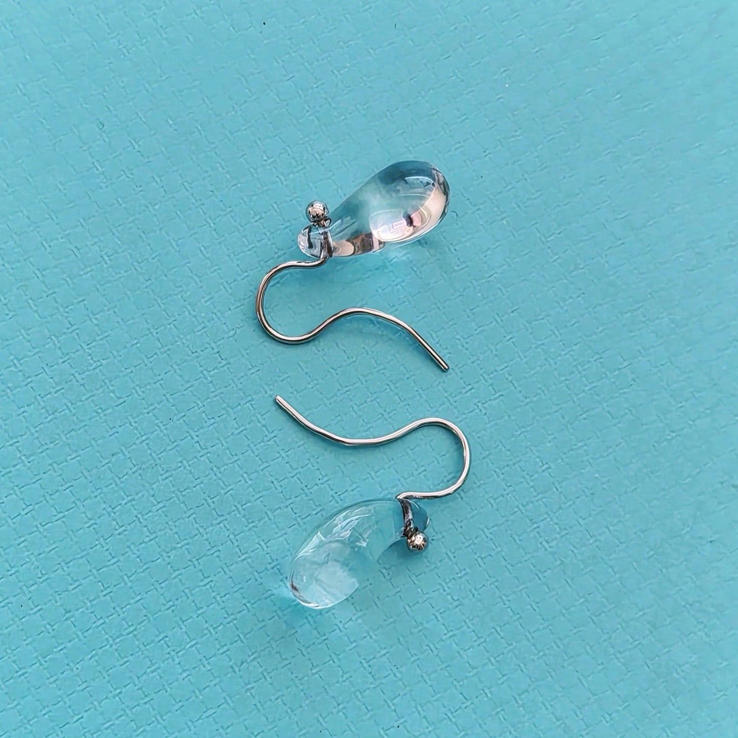 RARE Tiffany & Co. Elsa Peretti Platinum Crystal Rock Teardrop Pierced Earrings