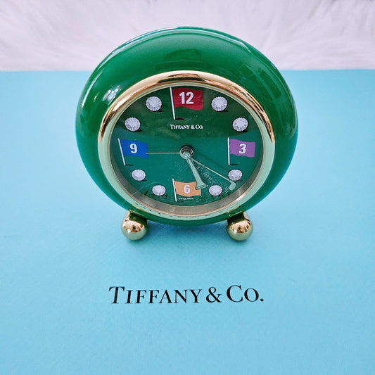 RARE Vintage Tiffany & Co. Golf-Themed Children Alarm Table Clock Quartz Movement