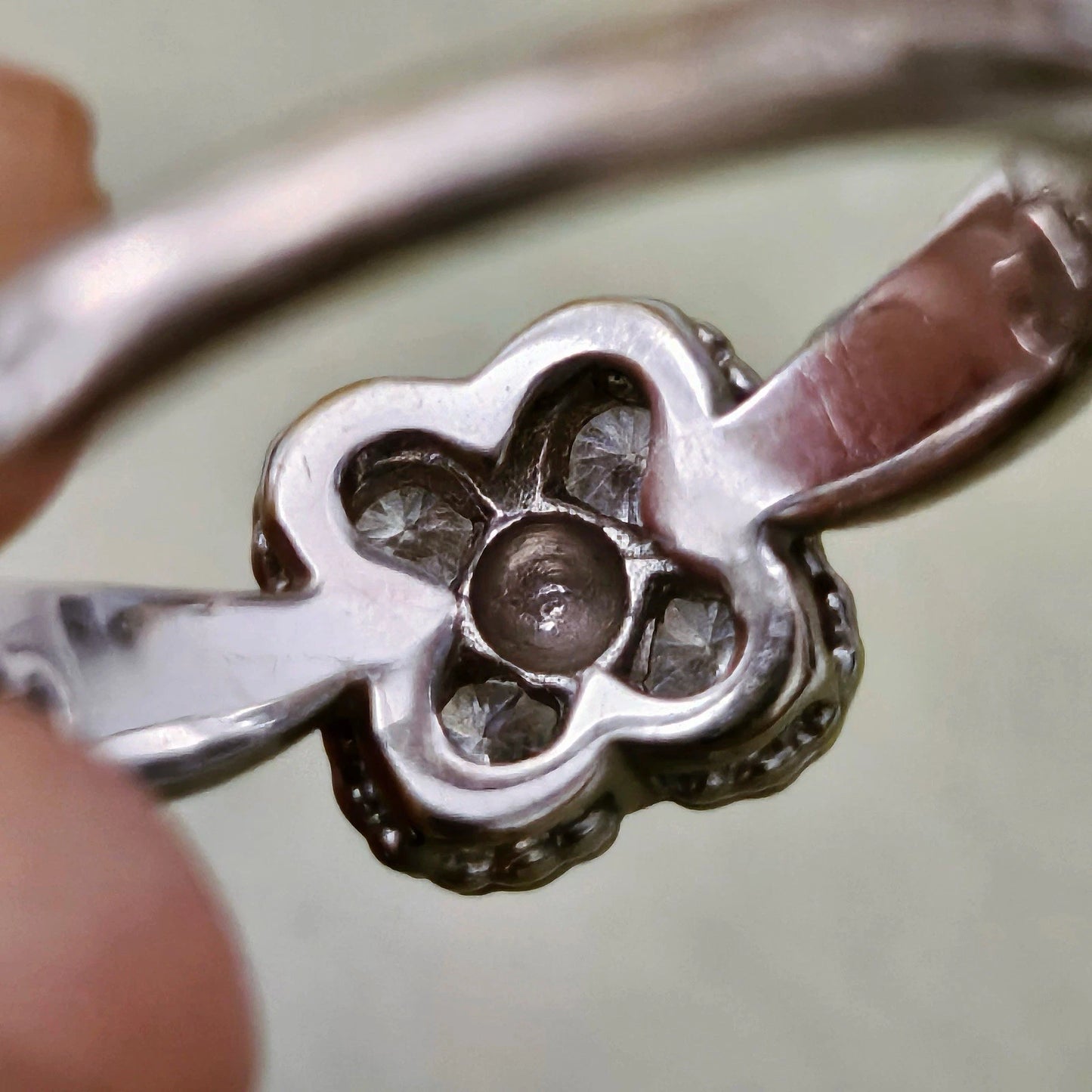 Vintage Van Cleef & Arpels ARNO Diamond 18k White Gold Alhambra VCA Clover Ring