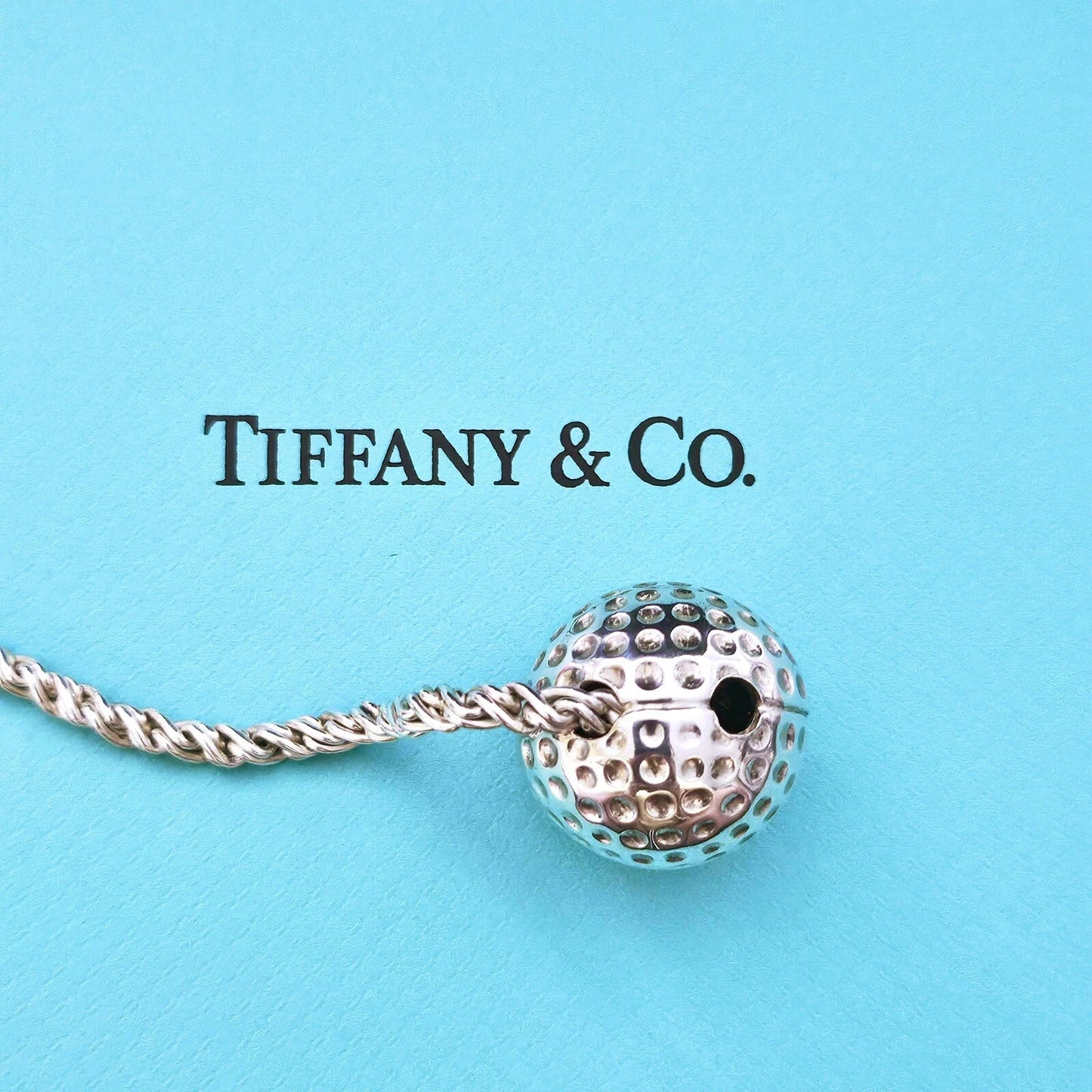OOAK Vintage 1980s Tiffany & Co. Golf Ball and Tee Silver Key Ring