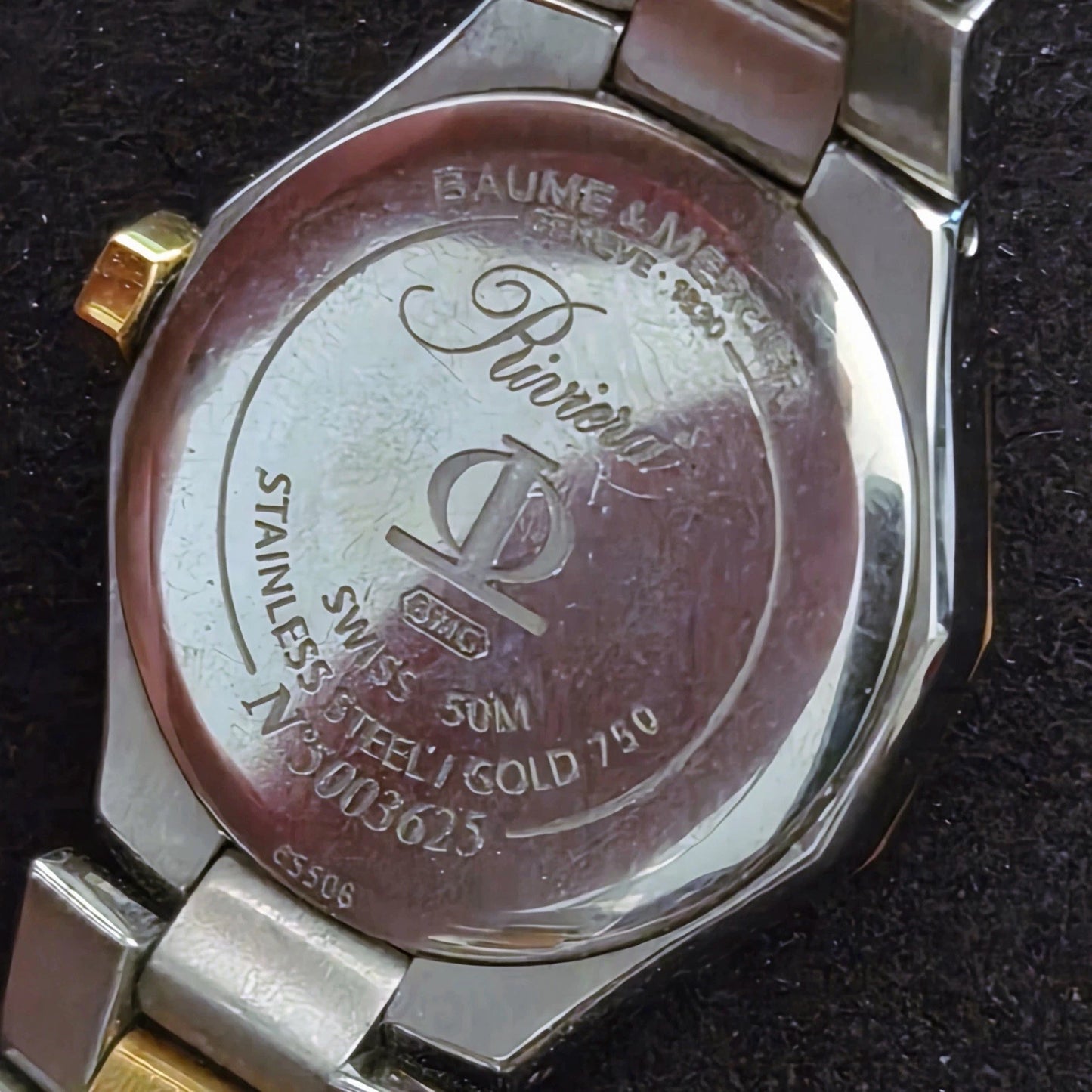 $5,800 Baume & Mercier Riviera 18K Yellow Gold Steel Diamond MOP Ladies Watch