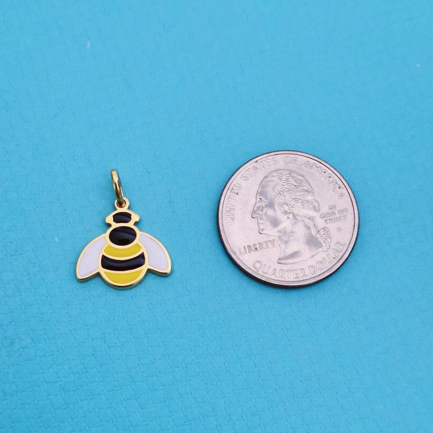 RARE Tiffany & Co. Bumble Bee Enamel 18k Yellow Gold Charm Pendant