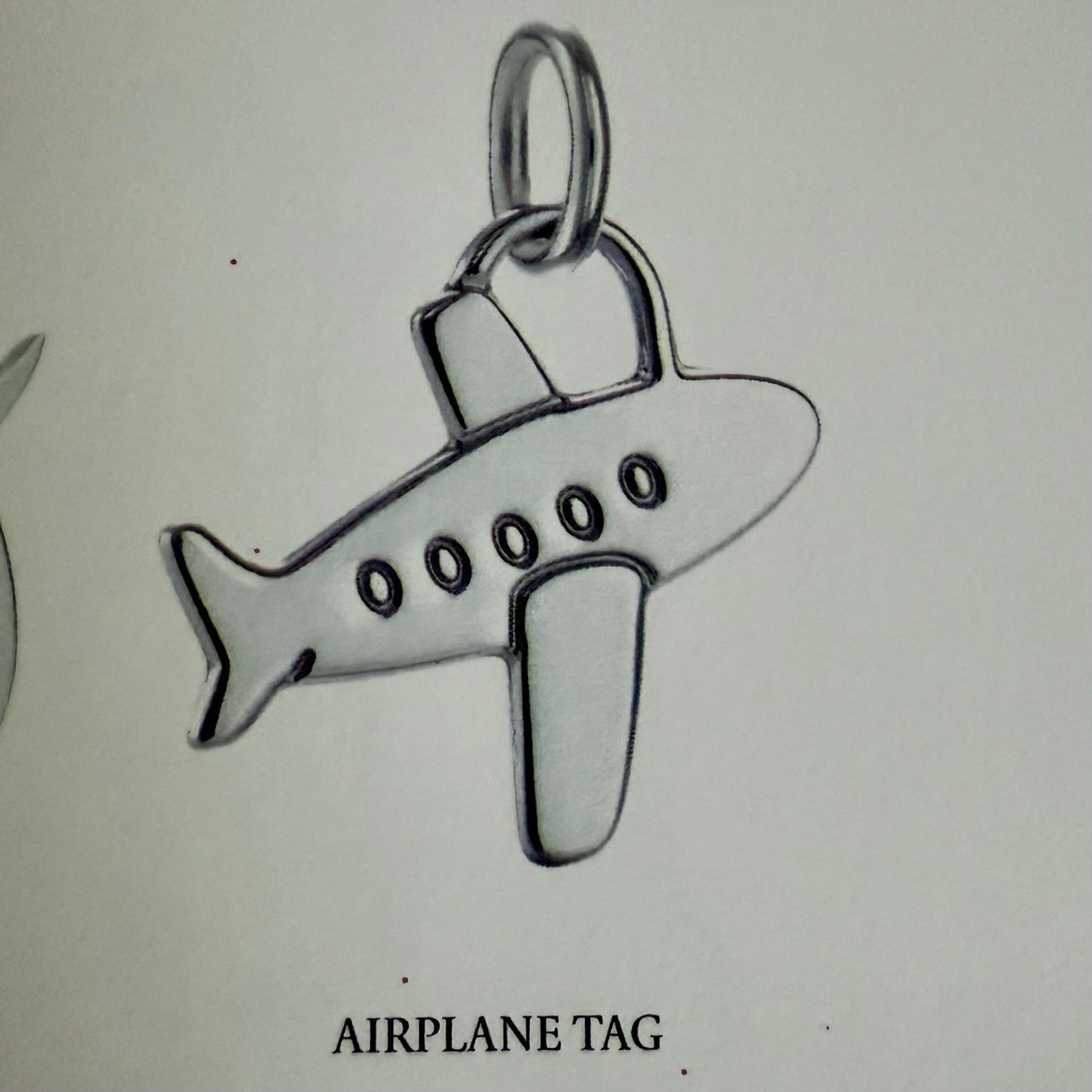 RARE Tiffany & Co. Large Airplane Tag Flat STERLING SILVER Charm Pendant