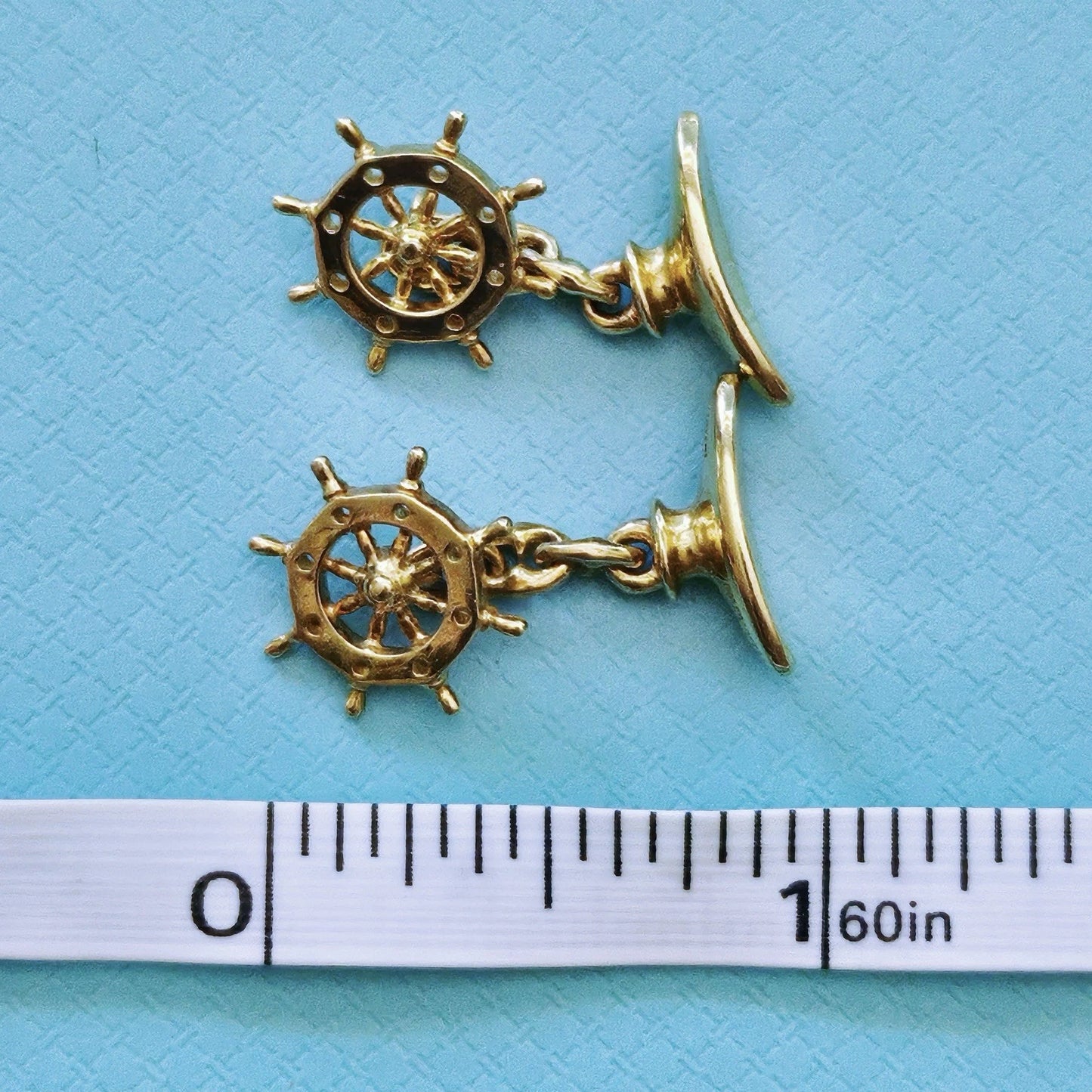 RARE Vintage Tiffany & Co. x Ralph Lauren 18k Yellow Gold Ship’s Wheel Cufflinks