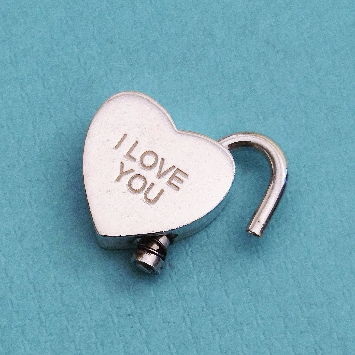 Tiffany & Co. “I Love You” Heart Lock Padlock Silver Pendant Charm