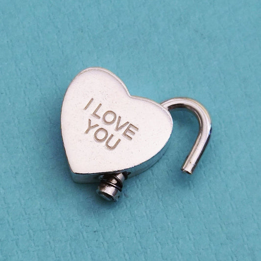 Tiffany & Co. “I Love You” Heart Lock Padlock Silver Pendant Charm