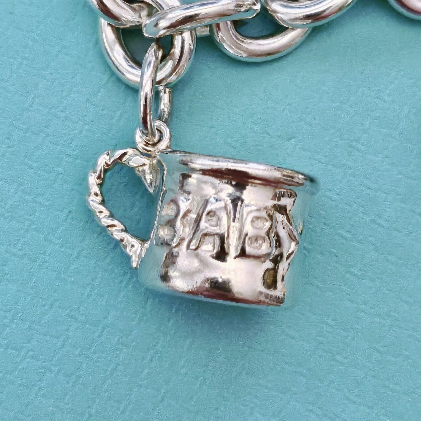 RARE Vintage Tiffany & Co. Baby Theme Dangle Charm Sterling Silver Bracelet