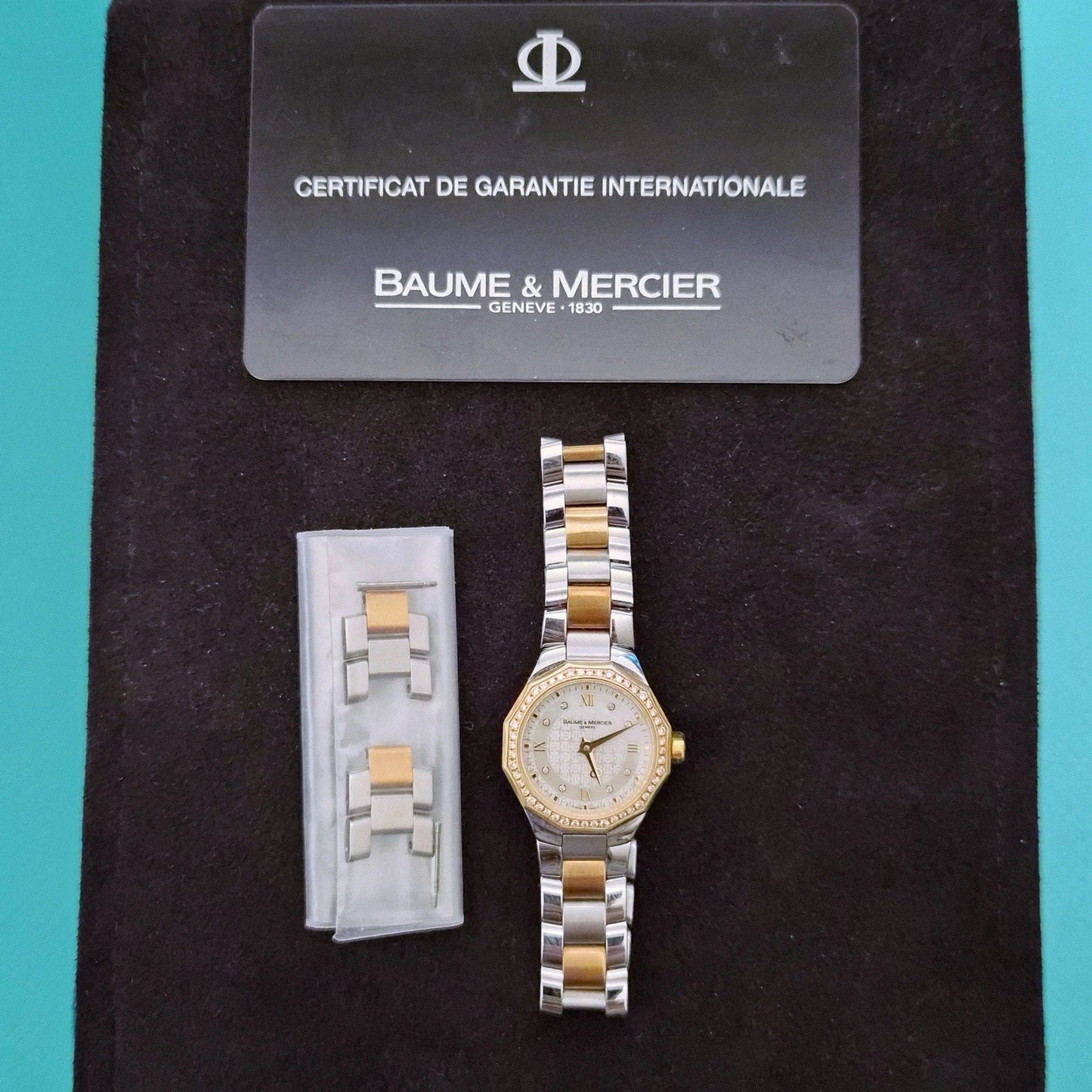 $5,800 Baume & Mercier Riviera 18K Yellow Gold Steel Diamond MOP Ladies Watch