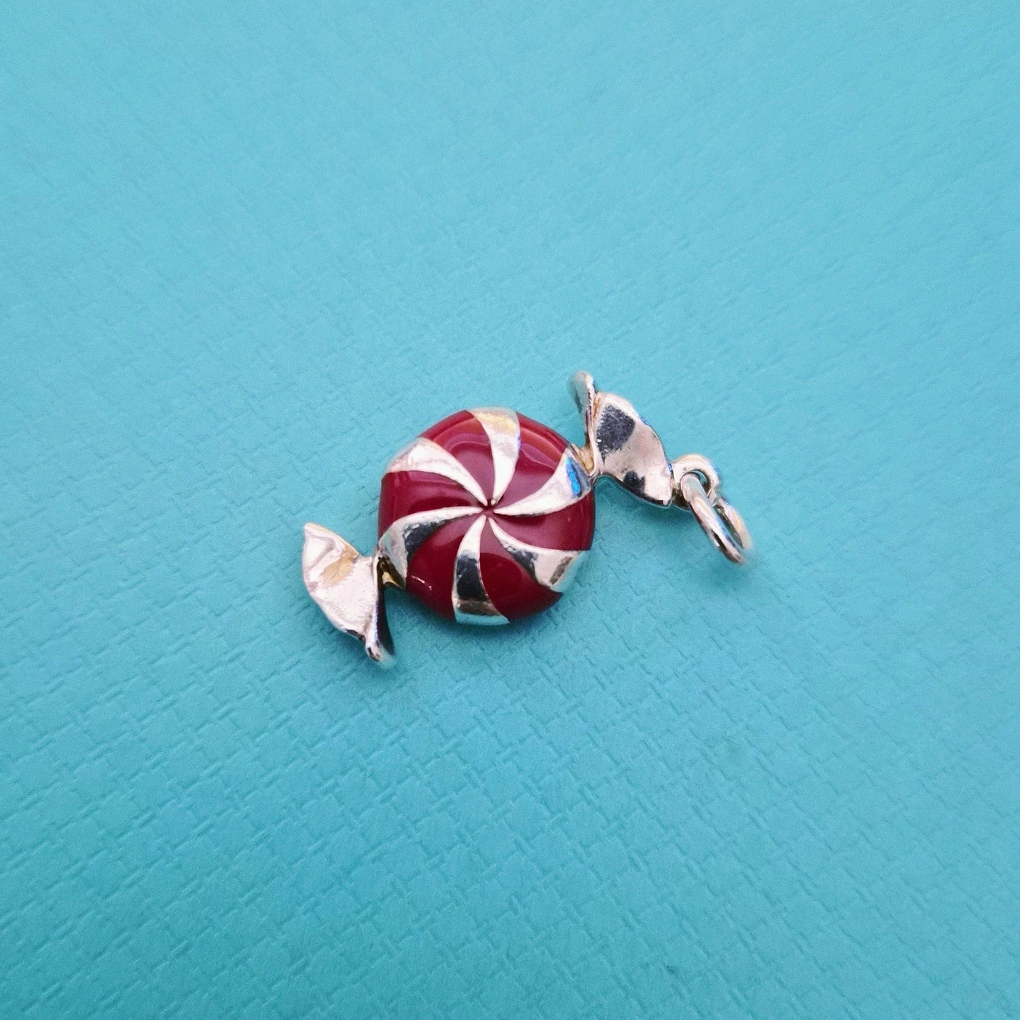 RARE Tiffany & Co. Red Enamel Bon Bon Candy Sterling Silver Charm Pendant