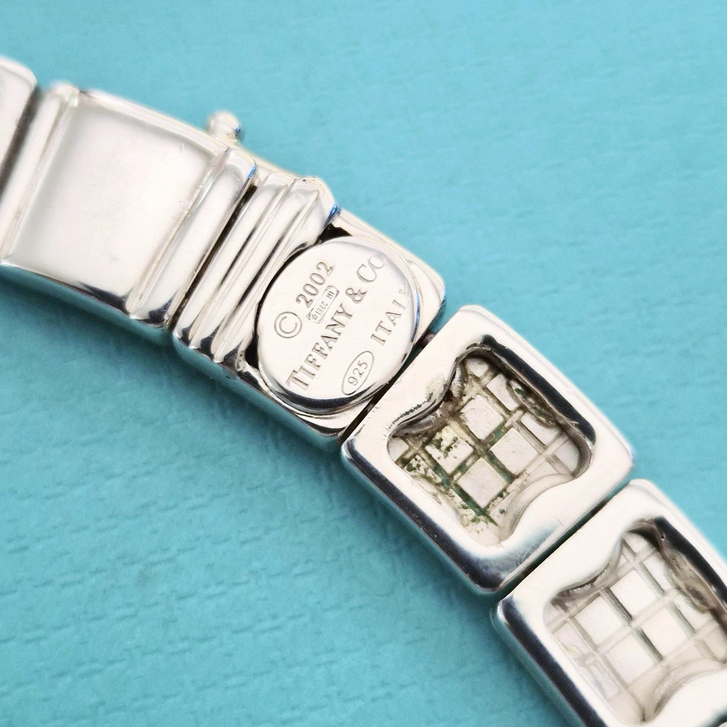 RARE Vintage 2002 Tiffany & Co. Tile Square Venetian Sterling Silver Necklace