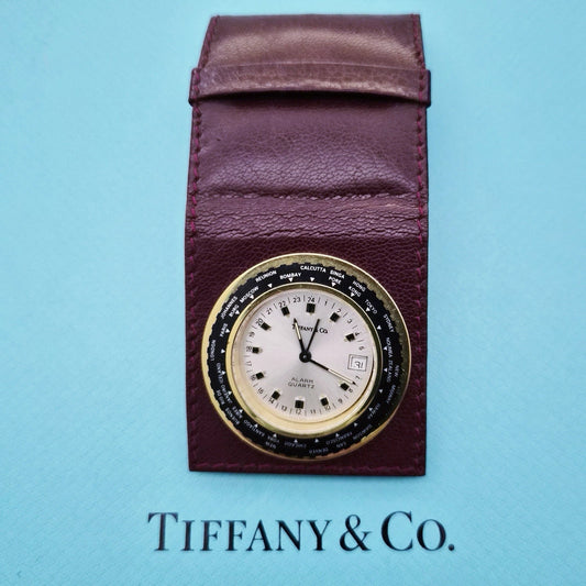 Vintage Tiffany & Co. Miniature World Time Travel Alarm Clock Swiss Made