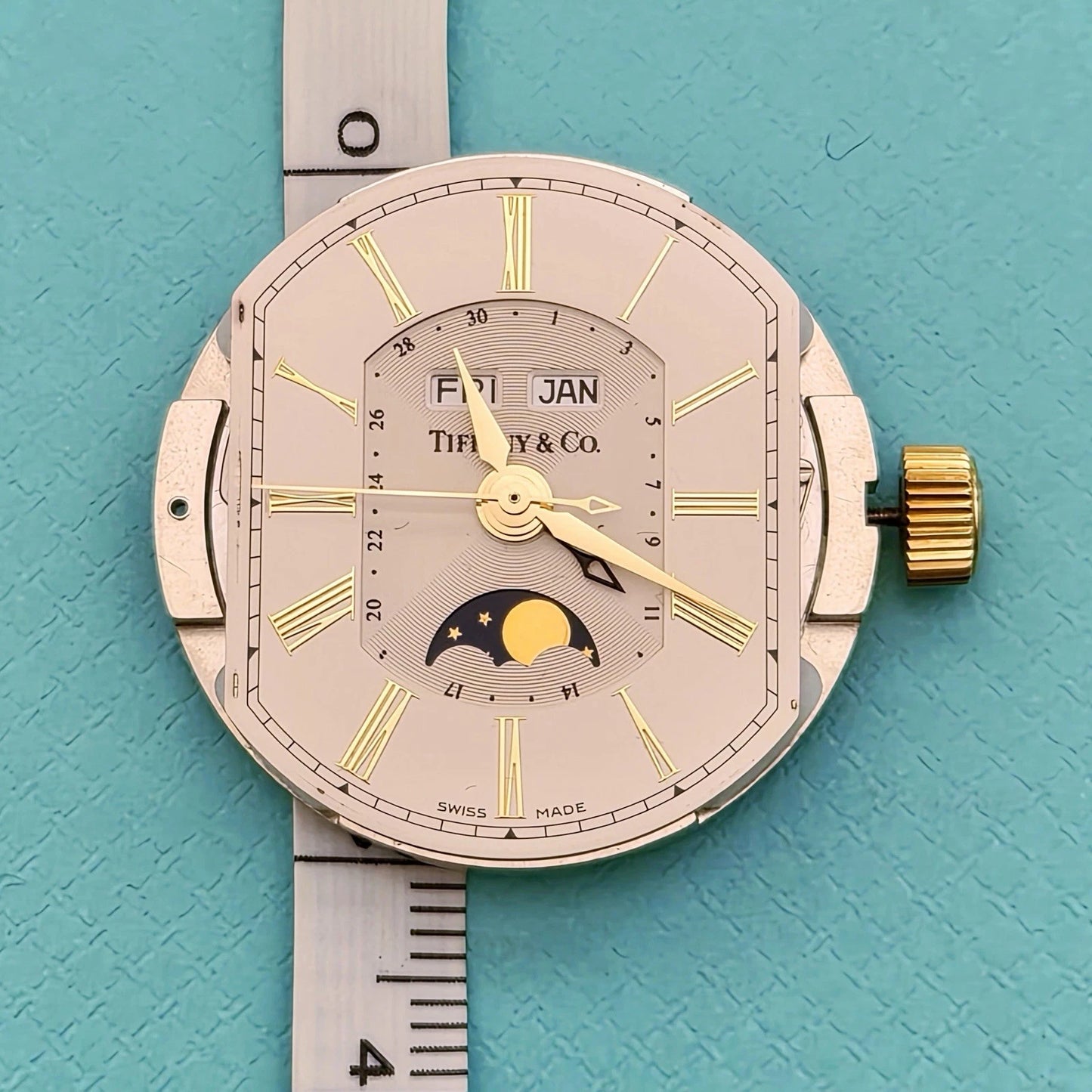 Tiffany & Co. Mark Coupe Automatic Day Date Moonphase 18k Stainless Steel Dial Movement