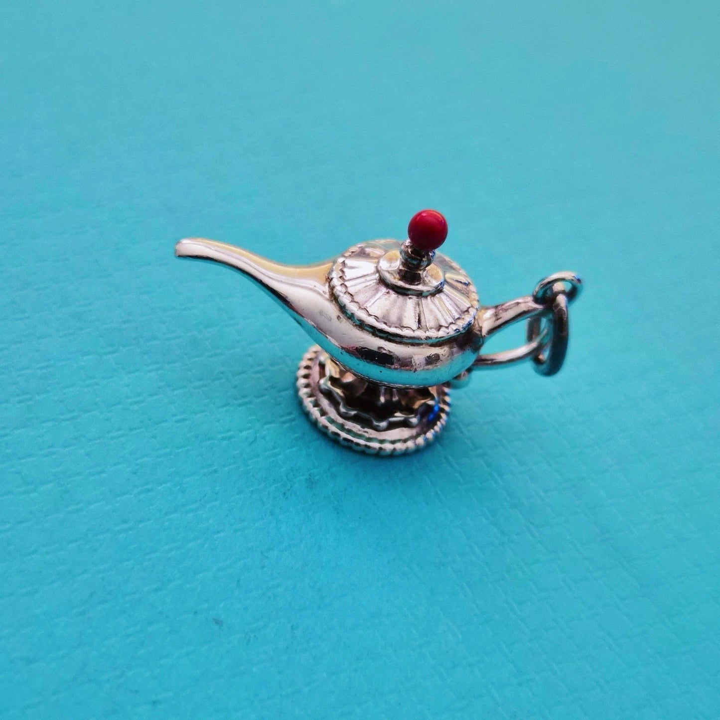 RARE Tiffany & Co. Paloma Picasso Red Enamel Genie Lamp Silver Charm Pendant