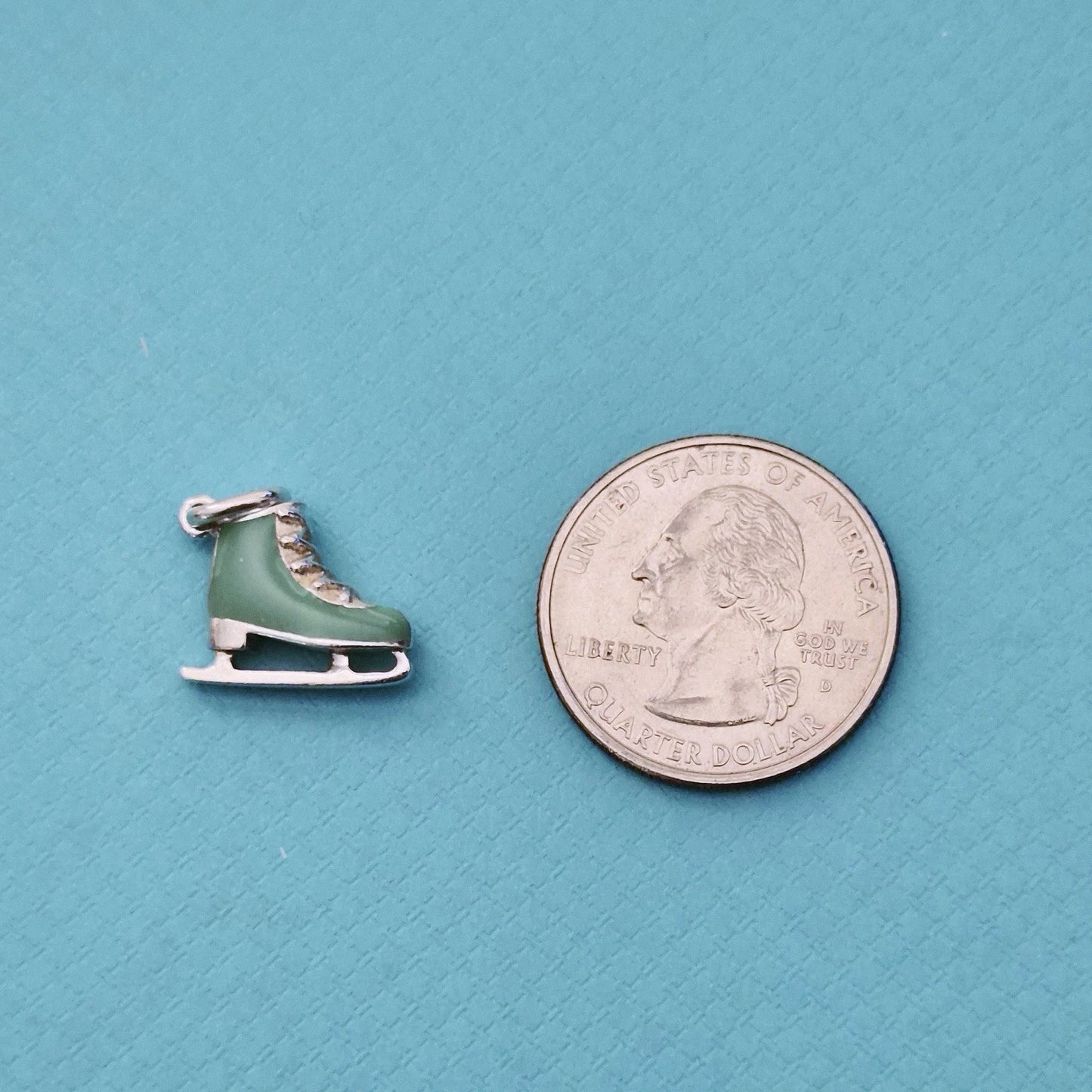 RARE Tiffany & Co. Ice Skate Shoes Blue Enamel Sterling Silver Charm Pendant