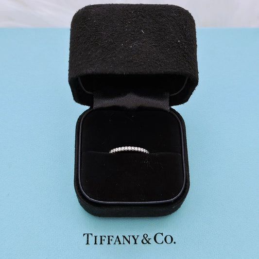 $4,900 Tiffany & Co. Soleste FULL Eternity Diamond Platinum Wedding Ring Band