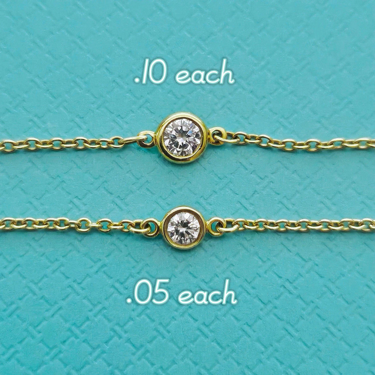 $3,400 Tiffany & Co. Elsa Peretti Diamond By The Yard 18k Yellow Gold Bracelet