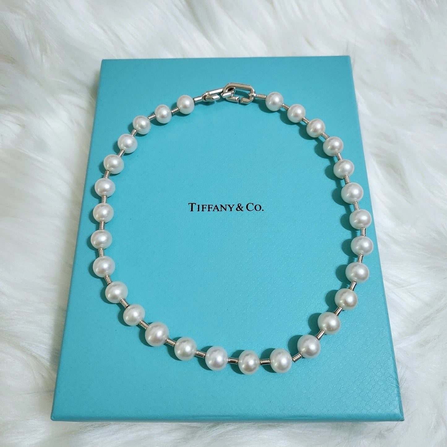 Tiffany & Co. Tiffany HardWear Freshwater Pearl Silver Necklace 16"