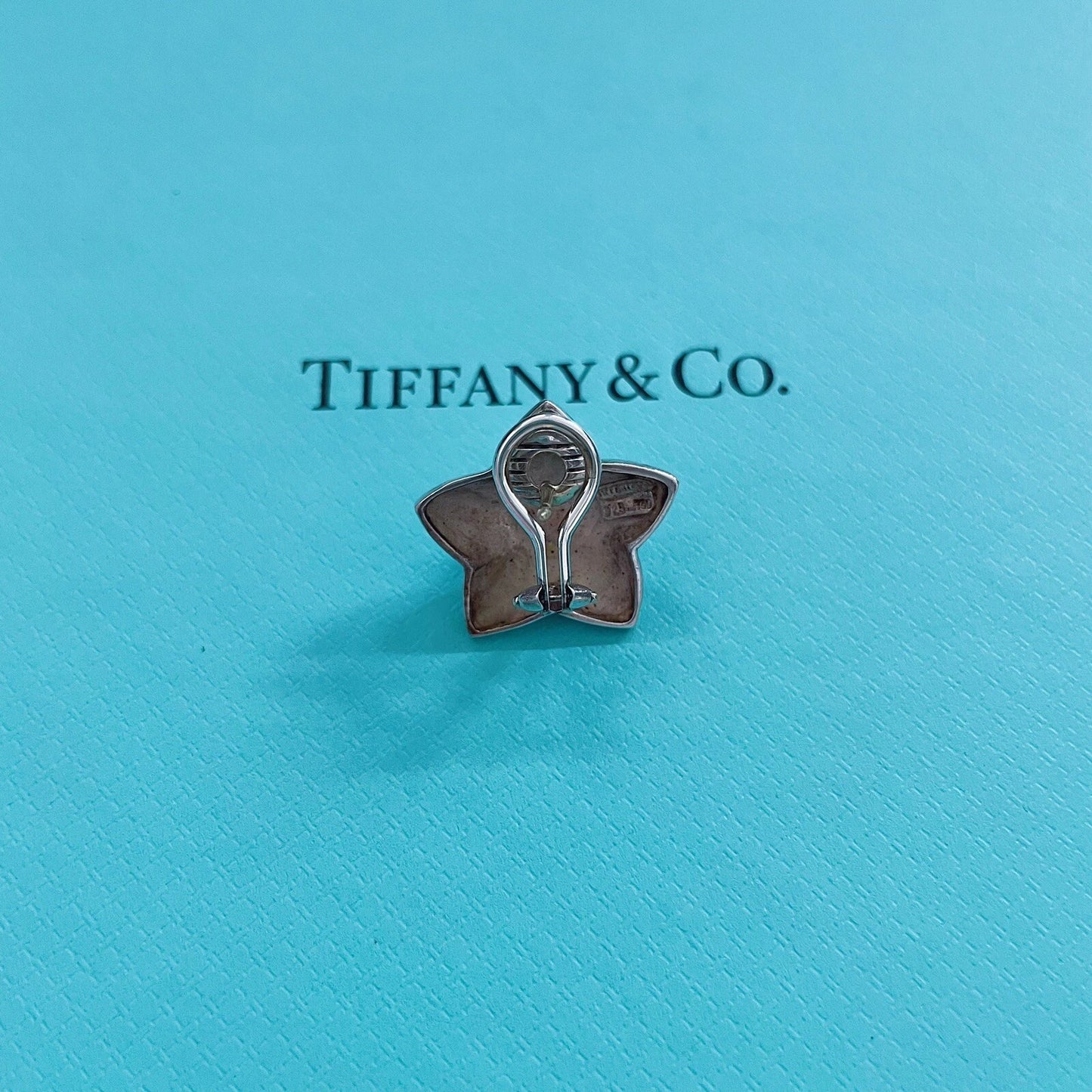 RARE Retired Tiffany & Co. Malachite Star Sterling Silver 18K Single Stud Earring