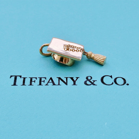RARE Tiffany & Co. Graduation Cap With Tassel 18k Yellow Gold Charm Pendant
