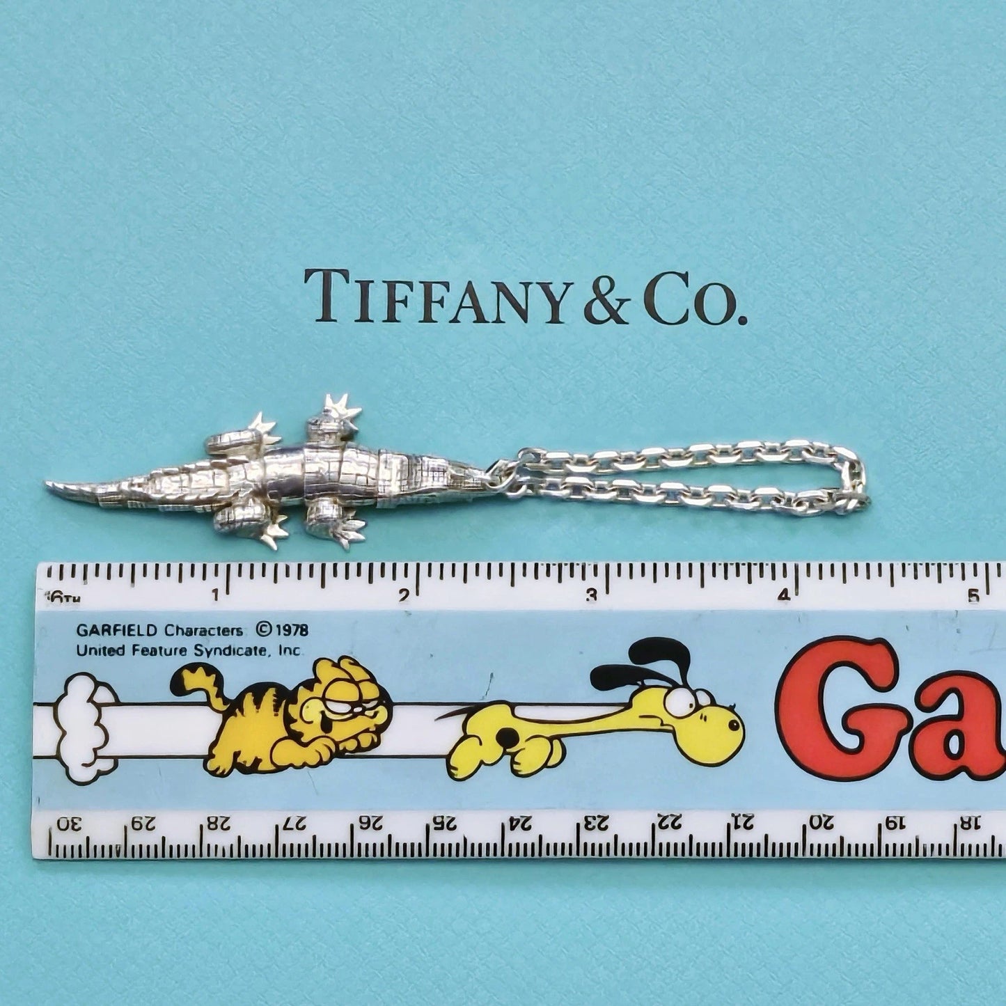 ULTRA RARE Vintage Tiffany & Co. Alligator Crocodile Silver Charm Key Chain