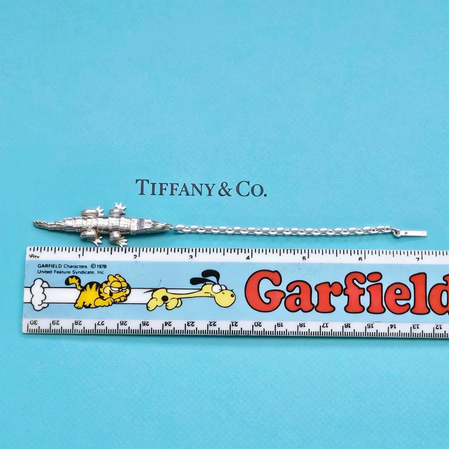 ULTRA RARE Vintage Tiffany & Co. Alligator Crocodile Silver Charm Key Chain