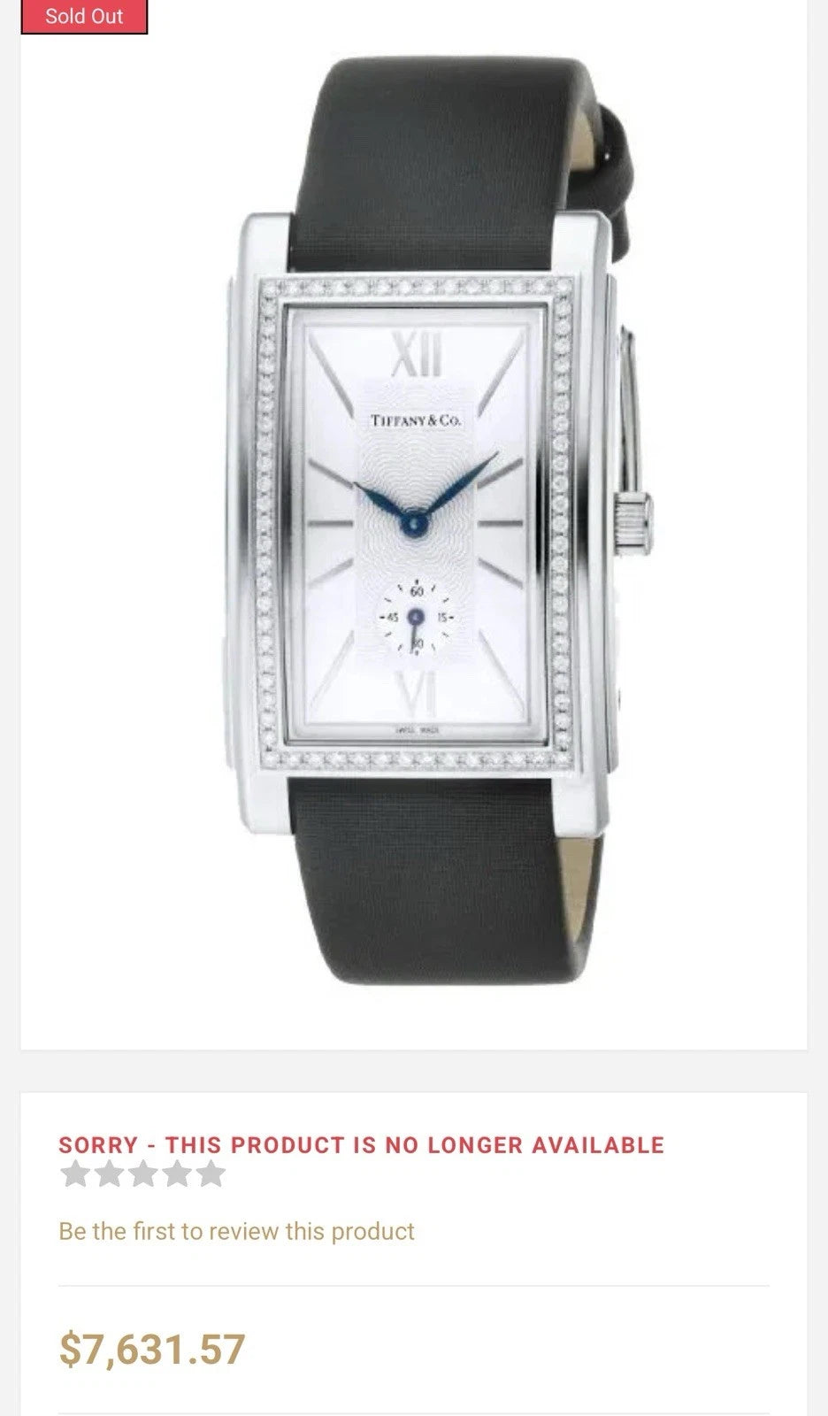 Tiffany & Co. Grand Diamond Rectangular Dial Quartz Movement Men Women Watch