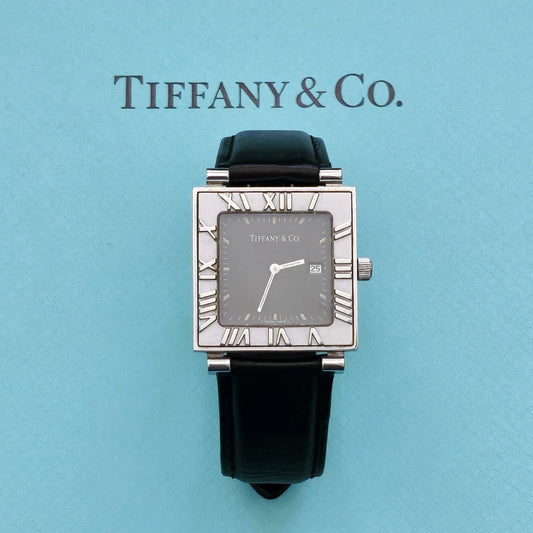 Vintage Tiffany & Co. Square Atlas Sterling Silver Swiss Made Quartz Wrist Watch