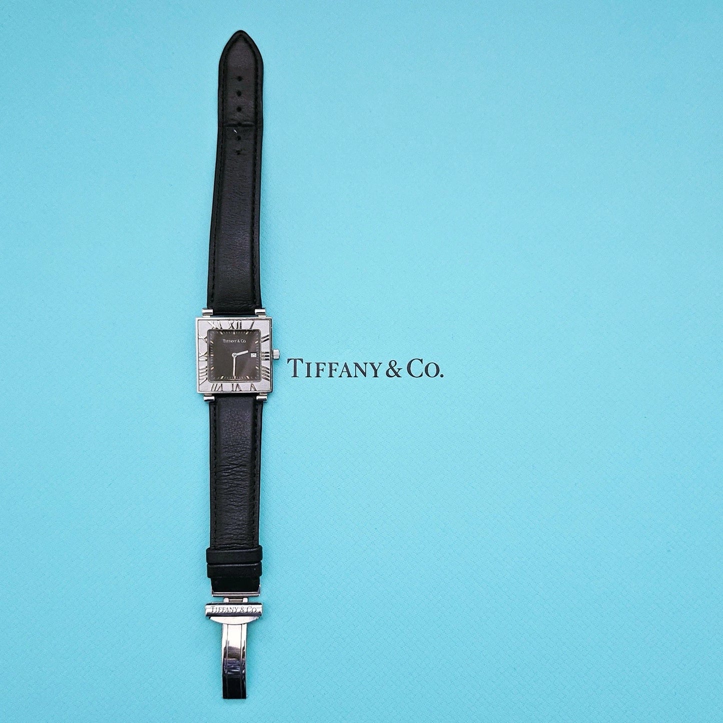 Vintage Tiffany & Co. Square Atlas Sterling Silver Swiss Made Quartz Wrist Watch