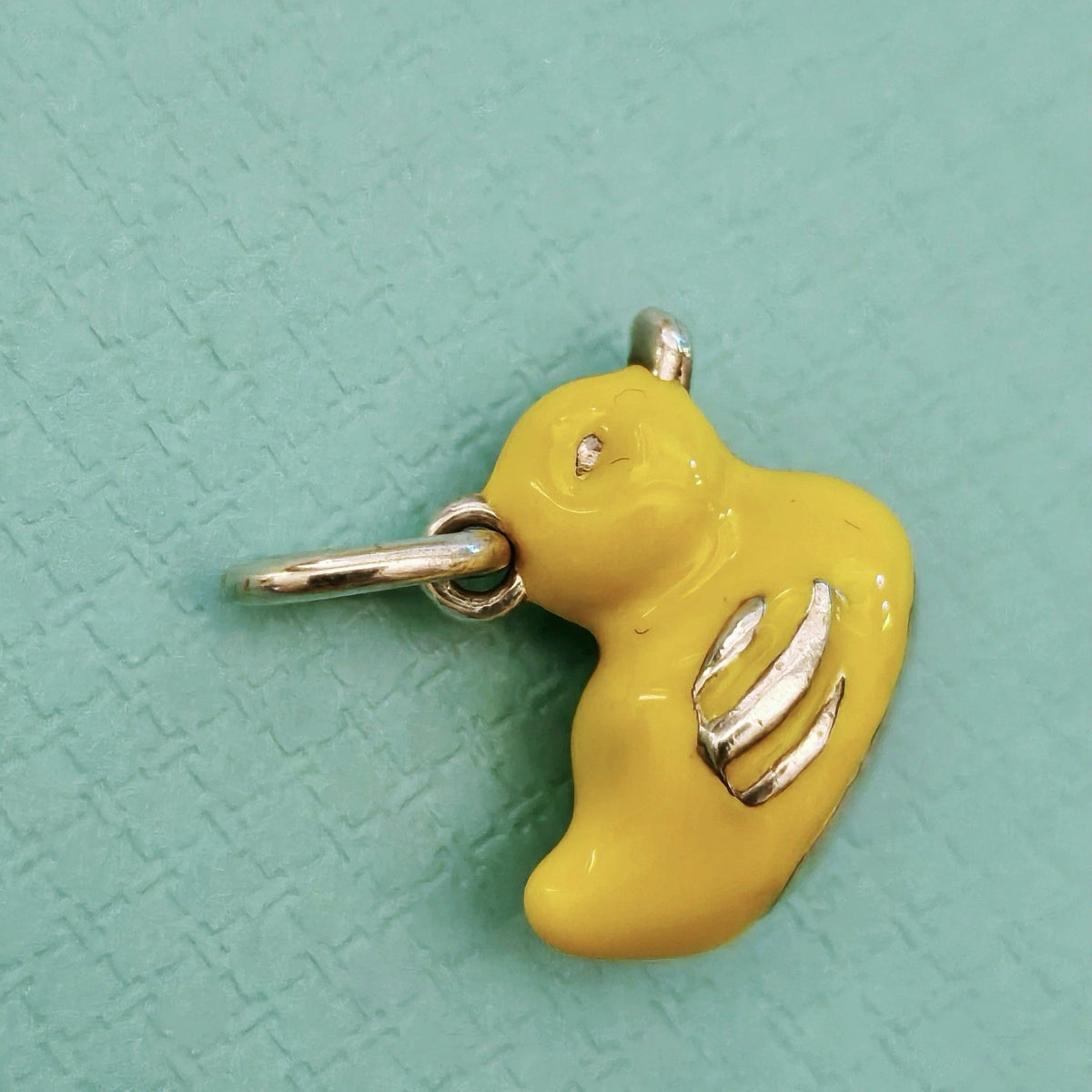 Rare Tiffany & Co. Yellow Enamel Rubber Duck Silver Charm Pendant