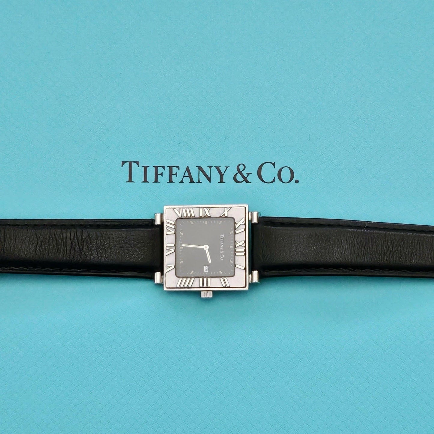 Vintage Tiffany & Co. Square Atlas Sterling Silver Swiss Made Quartz Wrist Watch