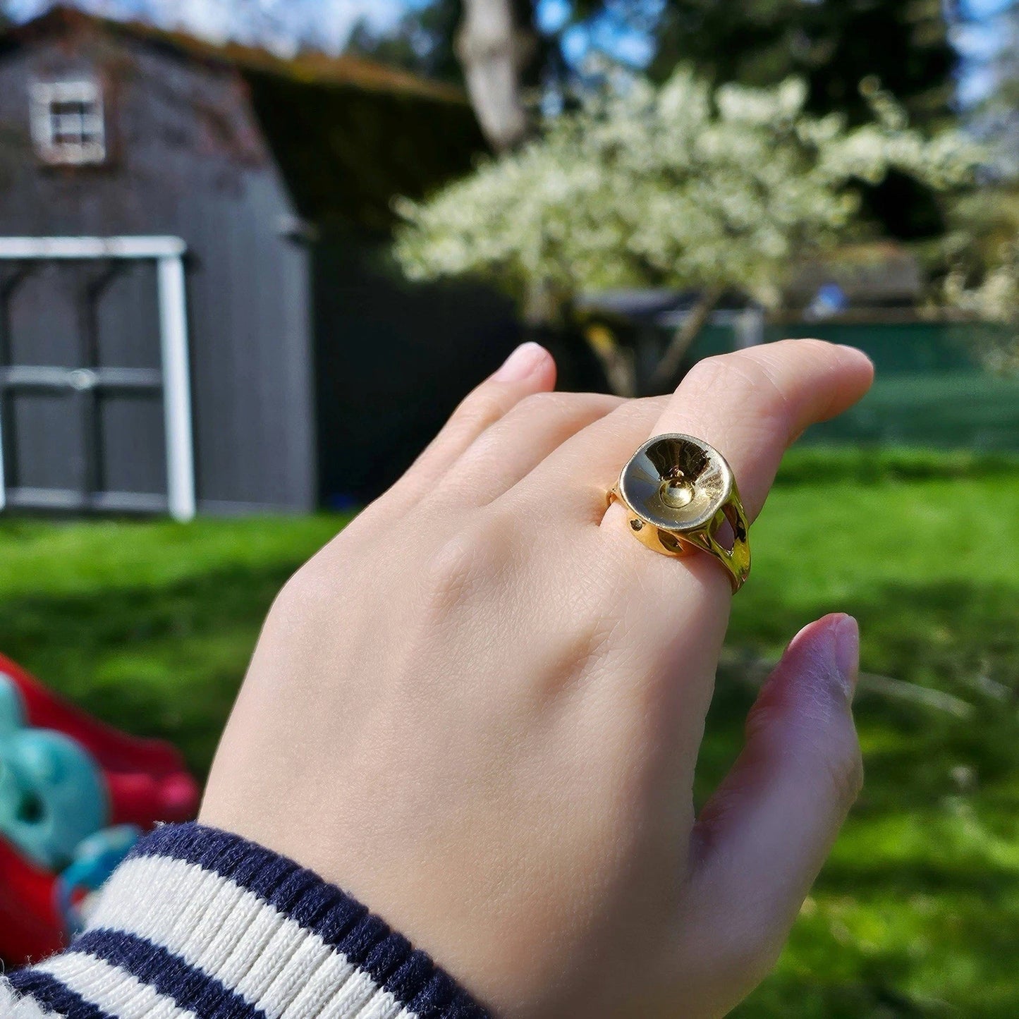 RARE Vintage 1985 Tiffany & Co. Elsa Peretti Sculptural 18k Yellow Gold Ring